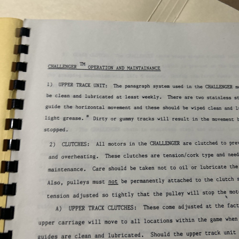 Challenger Crane With Schematics arcade game owners manual