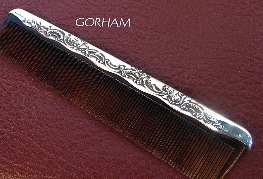 ANTIQUE GORHAM STERLING SILVER MIRROR SET w ORIG BOX