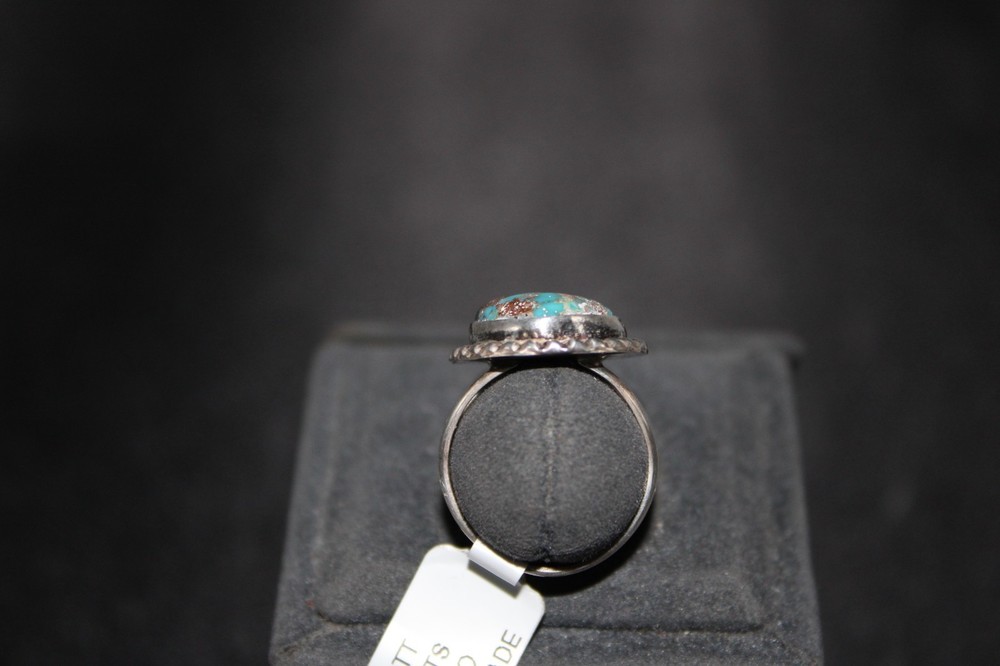 Kingman Turquoise And Sterling Silver Ring Size 6