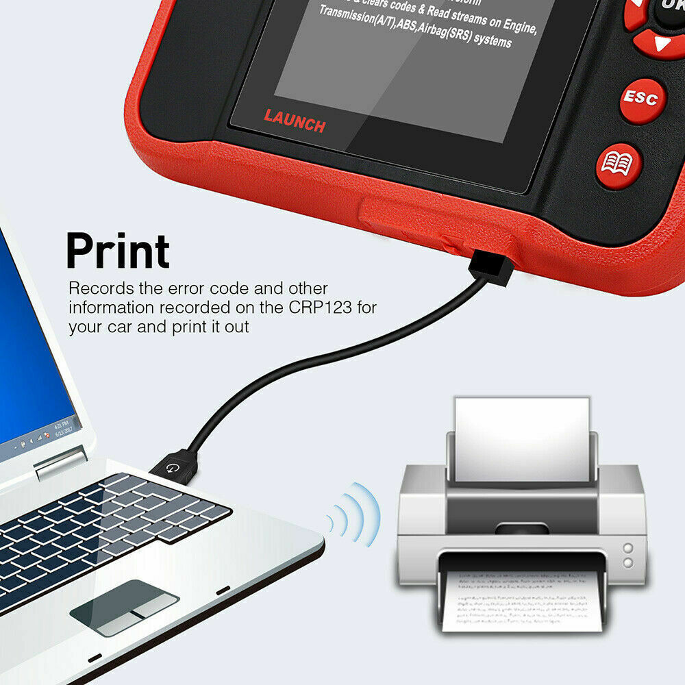 Check Engine OBD2 Scanner Transmission ABS SRS Code Reader Diagnostic Scan Tool