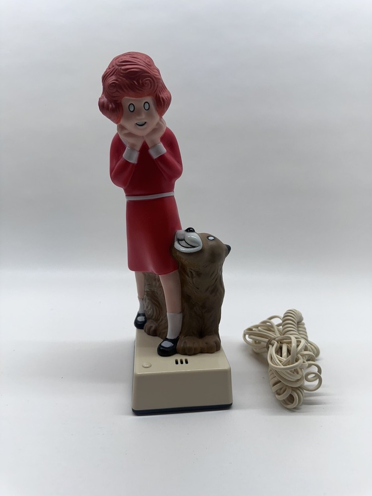1982 Orphan Annie Telephone Sandy Hand Painted Plastic Com Vu W/ Box UNTESTED