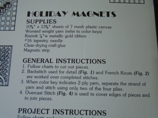 HOLIDAY MAGNETS BOOK 3 CHRISTMAS EASTER PLASTIC CANVAS PATTERN LEAFLET