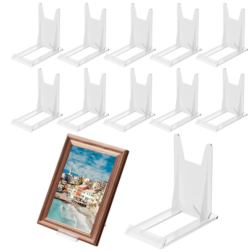 10 Pack Acrylic Book Stand for Display - Adjustable Clear Holder Transparent