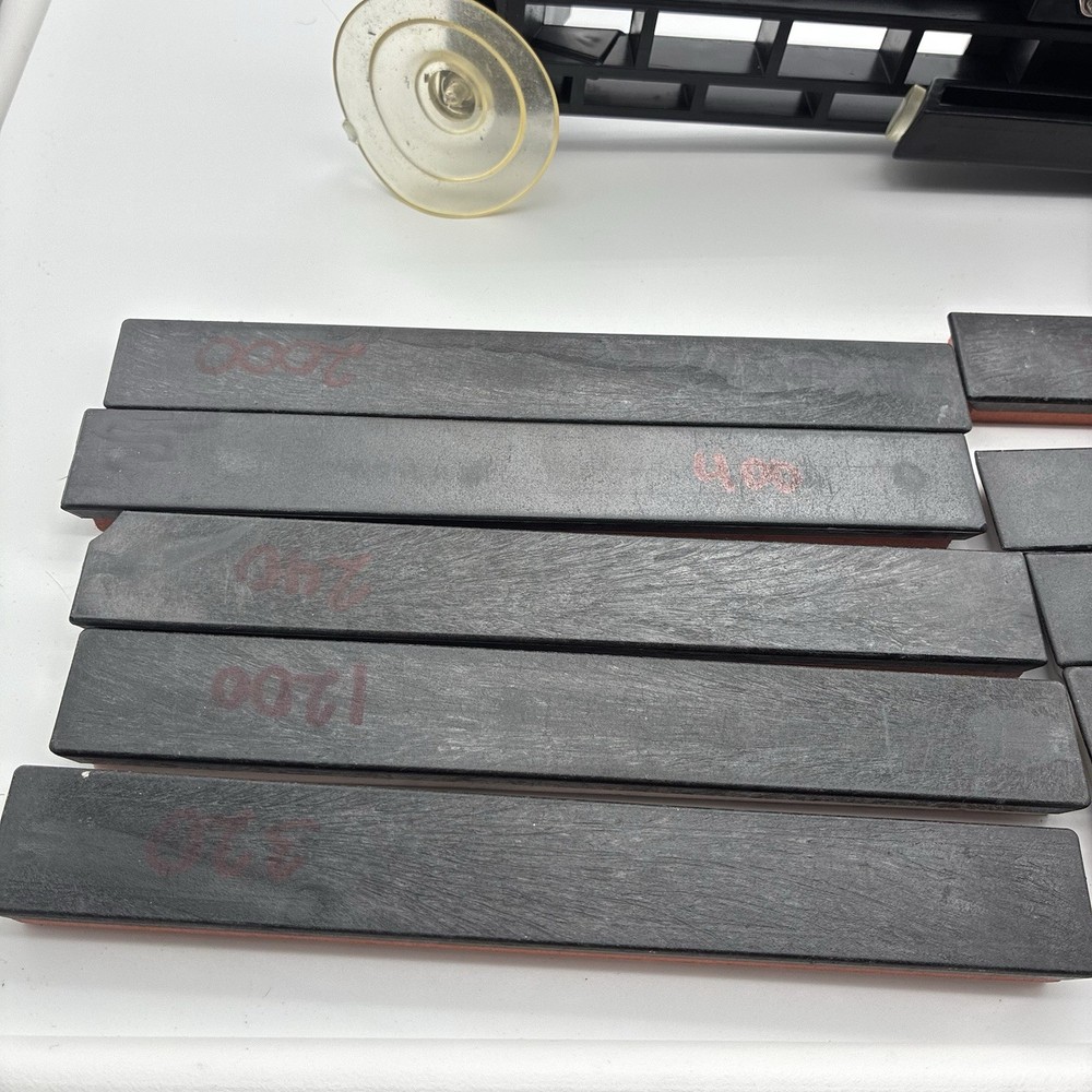 Fixed Angle Knife Sharpener Comes With Seven Whetstone Blocks And Bag