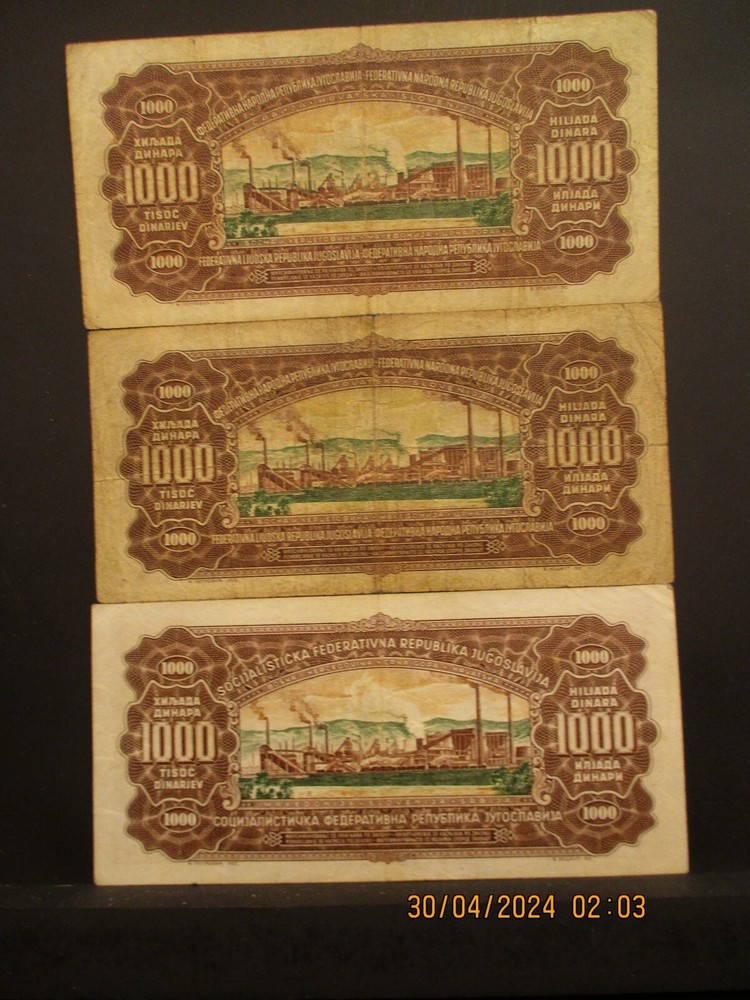 YUGOSLAVIA CURRENCY DATED 1955-1965
