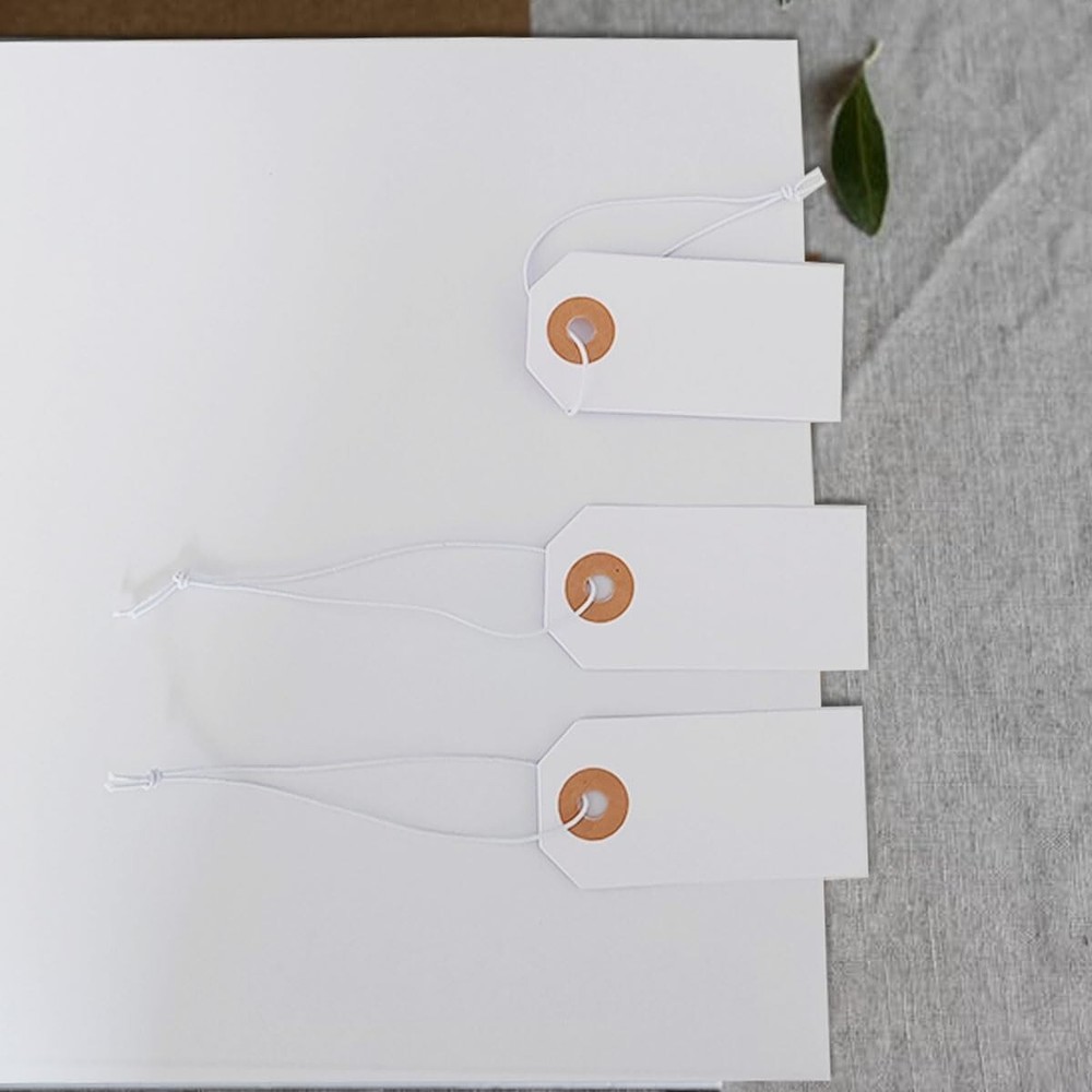 100 Pcs Price Tags with String, Small Price Tags Hanger Stocking Writable Tags,