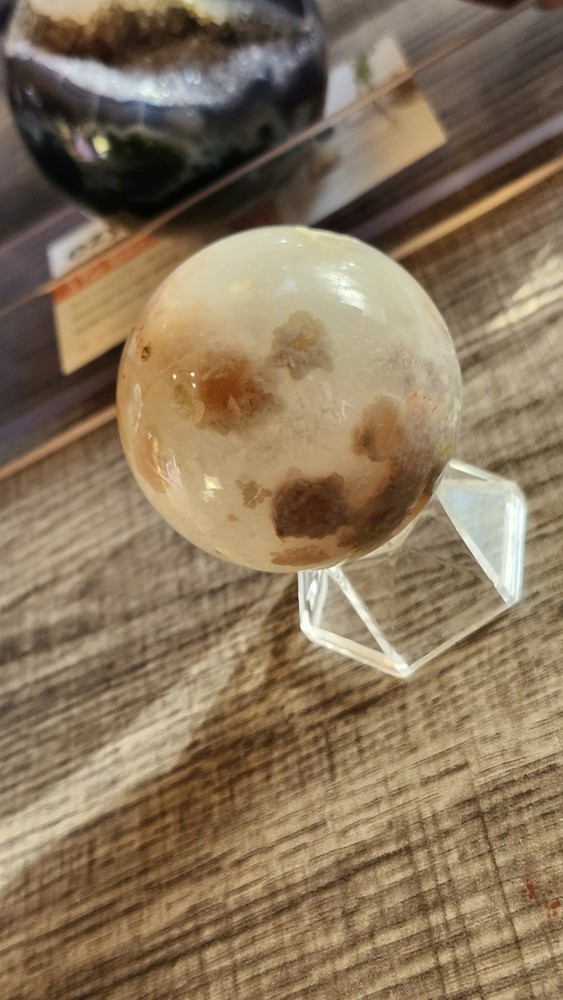 Flower Agate Polished Crystal Healing Sphere