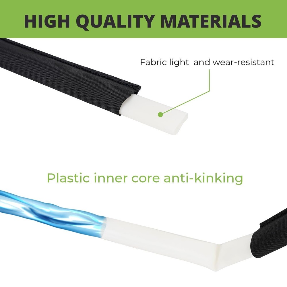 Flat Soaker Hose 15 ft Save 70% Water, Leakproof Design Double Layer Drip Spr...