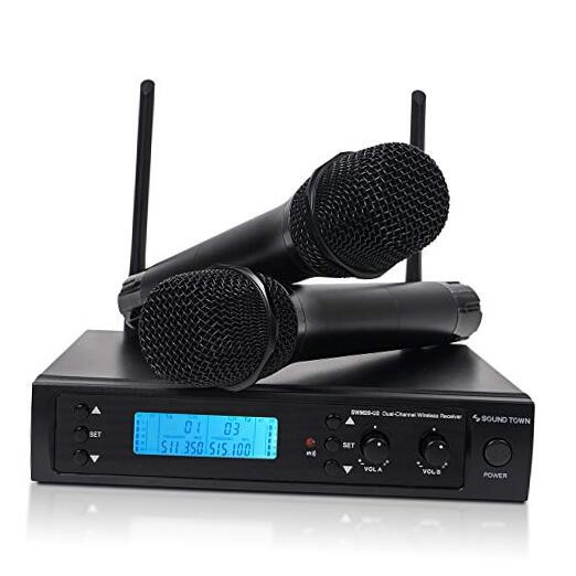 200-Channel Professional UHF Wireless Microphone System with 2 2 Handheld Mics