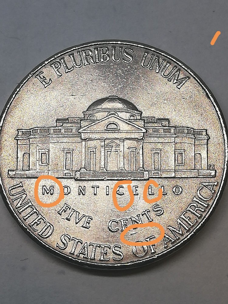 2012 P Jefferson Nickel Five Cent USD Error Coin Multiple Die Chips & Cracks