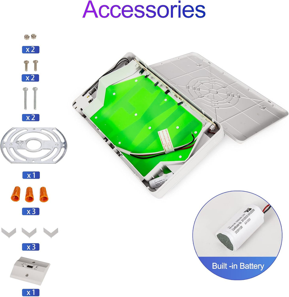 Green Exit Sign with 1.0 Meter Plug in Cord, Plug in Exit Sign with Battery Back