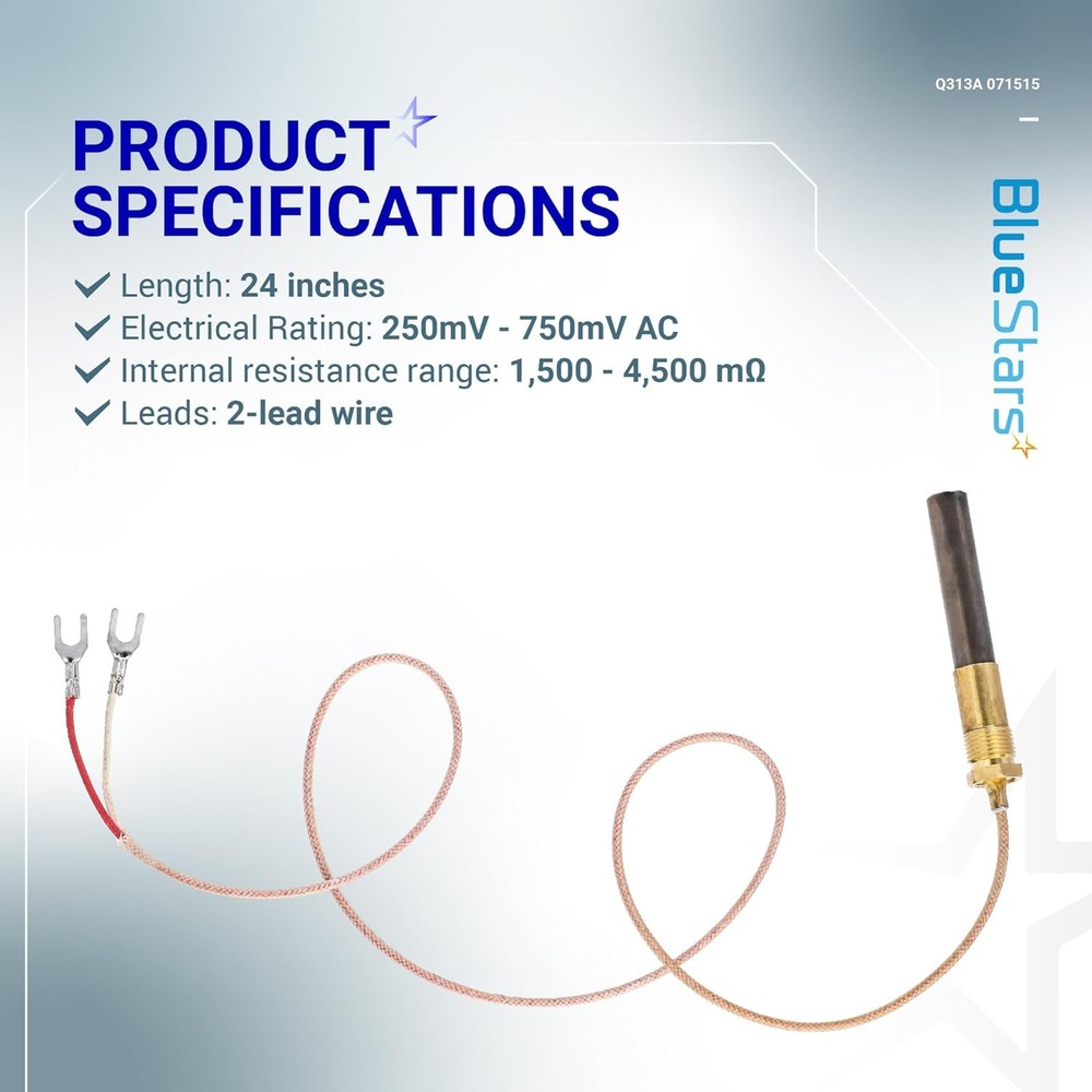 10PC 24" Universal Fireplace Millivolt Resistance Thermopile Pilot Generators