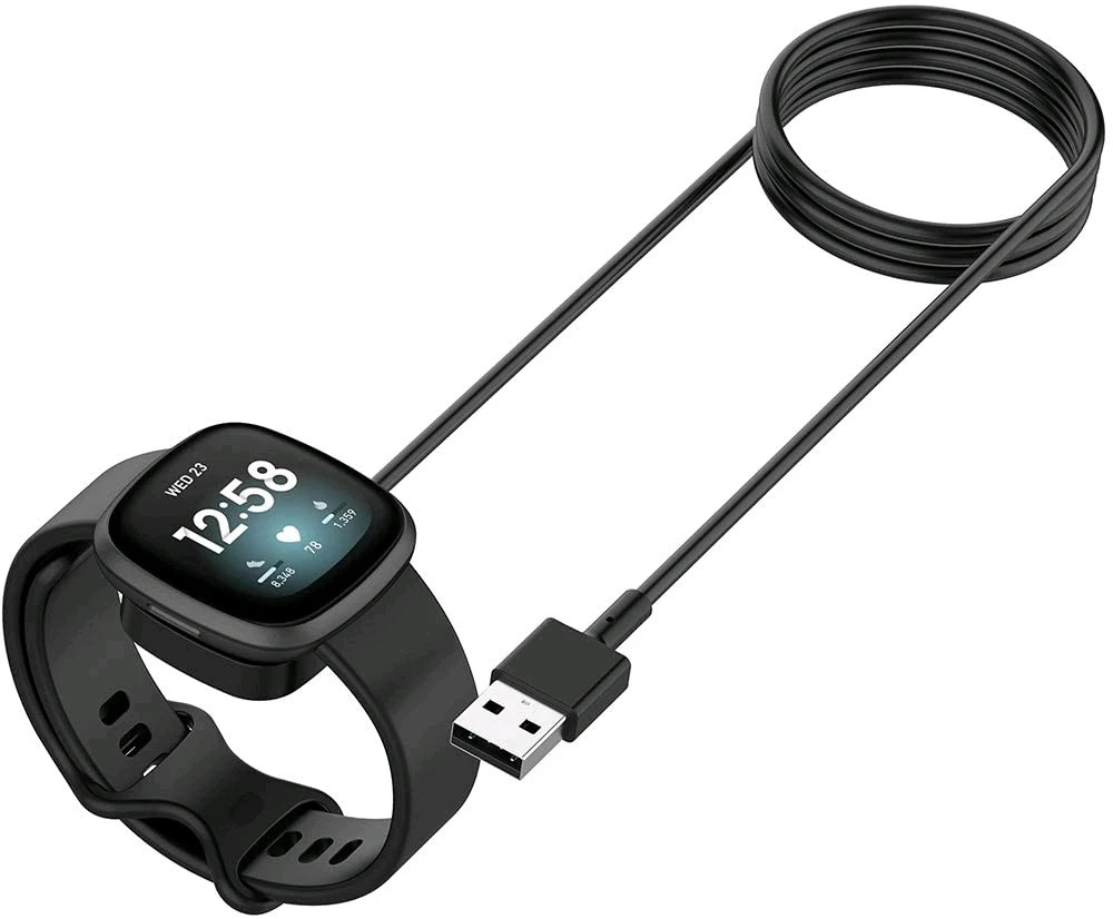 Wireless Charger For Fitbit Sense Versa 3 4 Watch USB Fast Charging Dock Cable