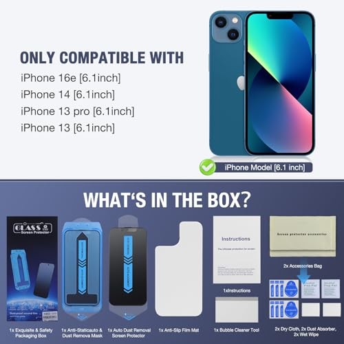 2-Pack Screen for iPhone 16e/iPhone 14/iPhone 13 Pro/iPhone 13 Matte Privacy