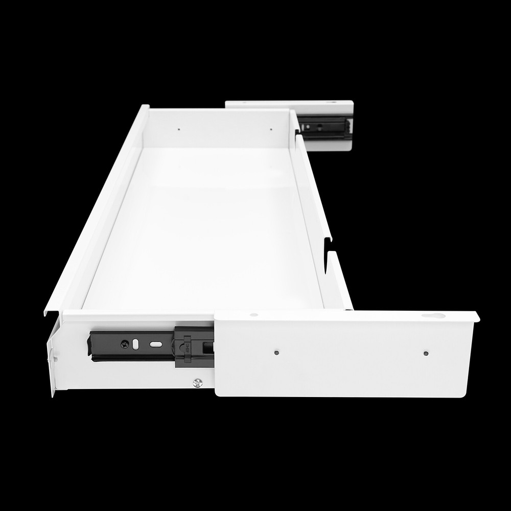 33" White Sliding Pull-Out Desk Drawer - Space Saver Organizer