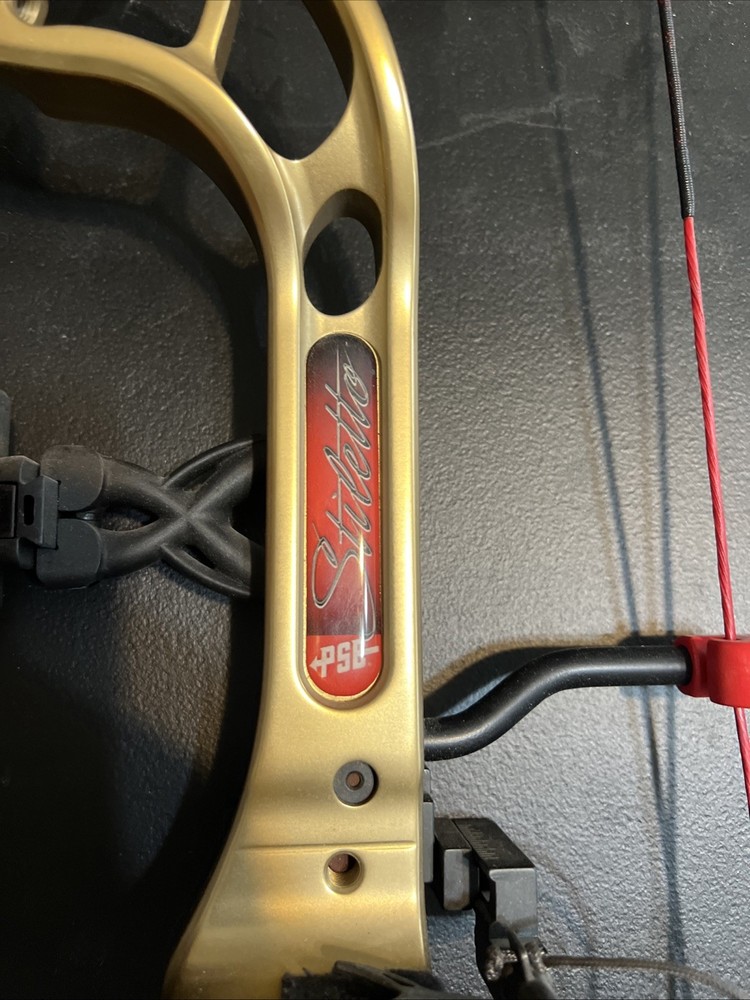 PSE Archery Stiletto Gold Right Hand Bow With Sight And Arrow Rest