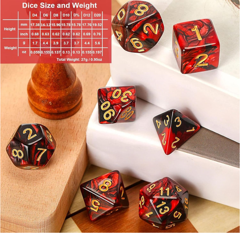 350 Pcs Compatible with DND Dice Sets Bulk Polyhedral Dice with Drawstring Ba...