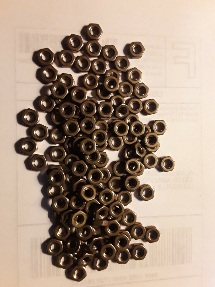 #8-32 solid brass, hex nuts, small pattern, PLAIN FINISH, C46400-C46200, SELECT