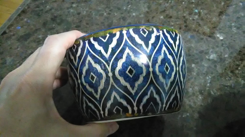 Blue Tone Ceramic Planter Trio with Drain Hole
