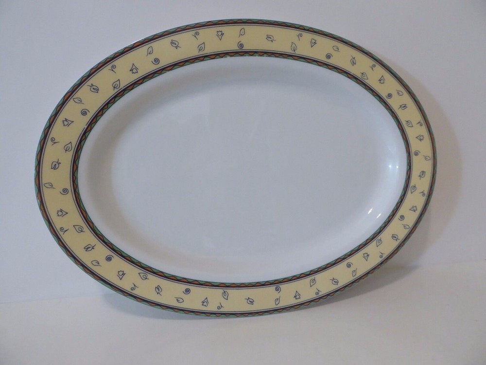 Oneida Doodle Pattern Table Trends Porcelain 14” Serving Platter   (S7