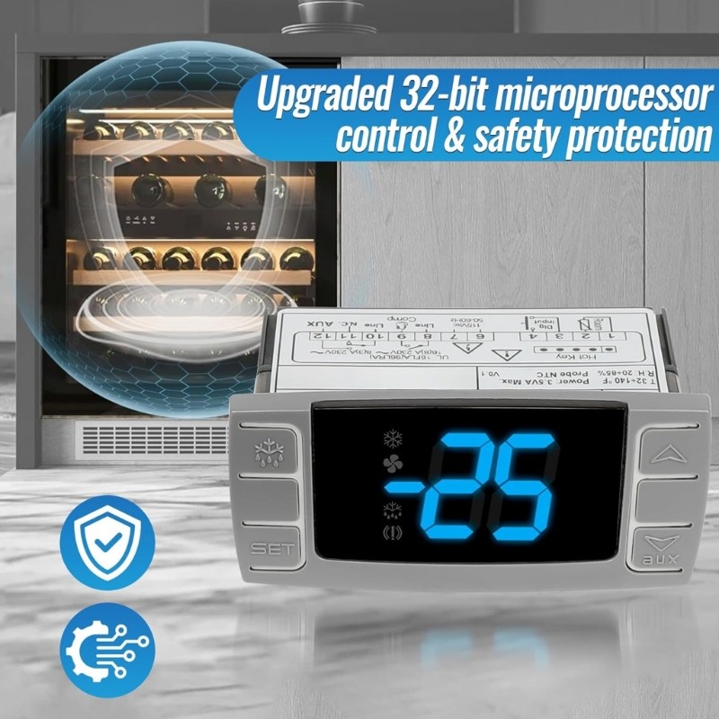 Thermostat Controllers For Compressor Base Refrigerators With Compact 32mm