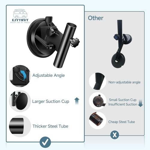 Car Flag Pole, Car Flag Holder with Adjustable Angle Suction Cup Mount,