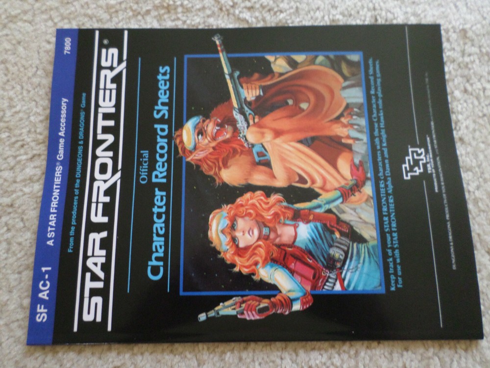 Star Frontiers  Character Record Sheets   book   SF AC-1