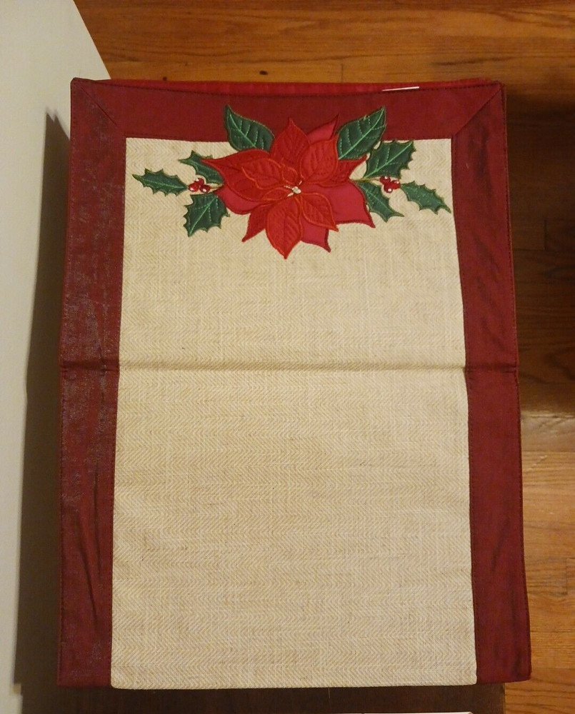 2 New Table Runners~Christmas Poinsettia~~St Nicholas Rectangular
