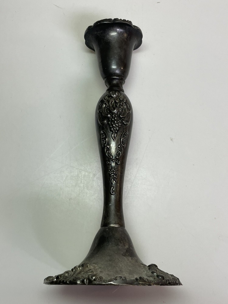 Godinger 20th Century Baroque Silverplated Ornate Candlestick