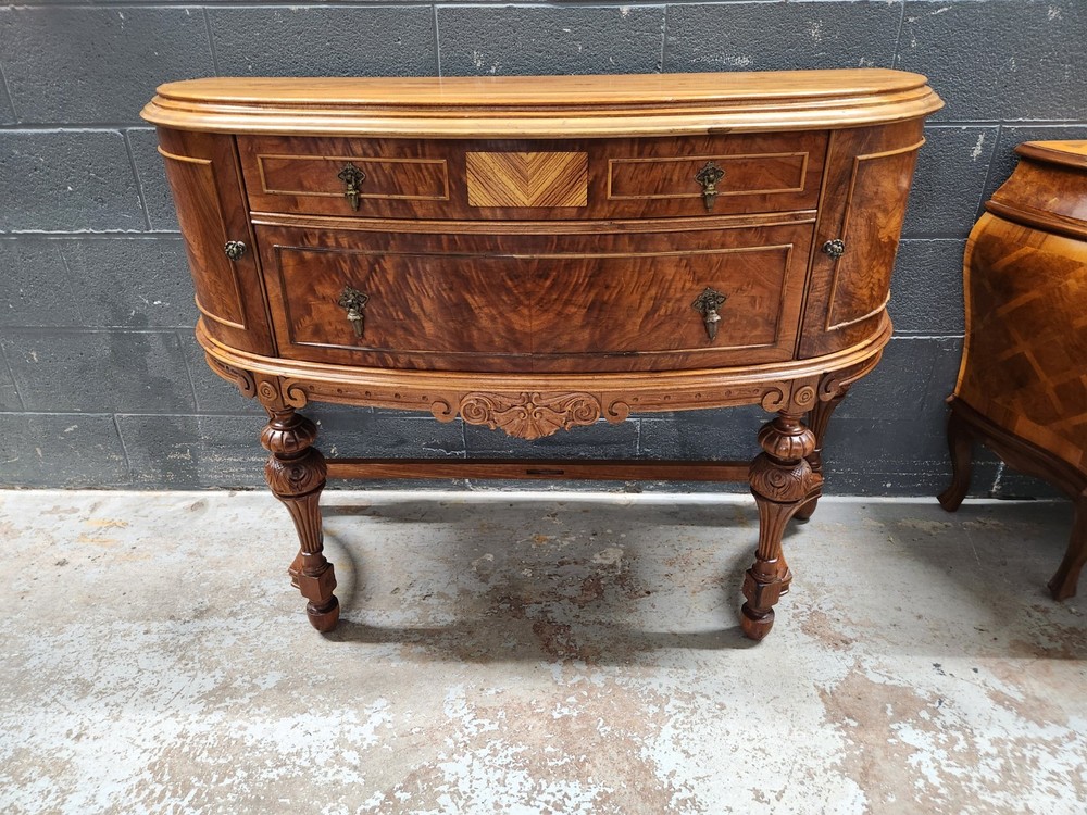 Edwardian Sideboard Buffet Mahogany Bow Front-Vintage