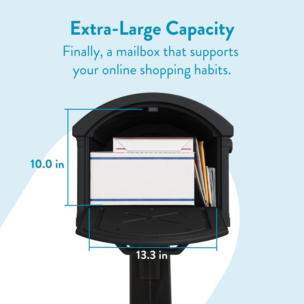 ARCHITECTURAL MAILBOXES Grand Haven Plastic, Mailbox and Post Kit, Black Extr...