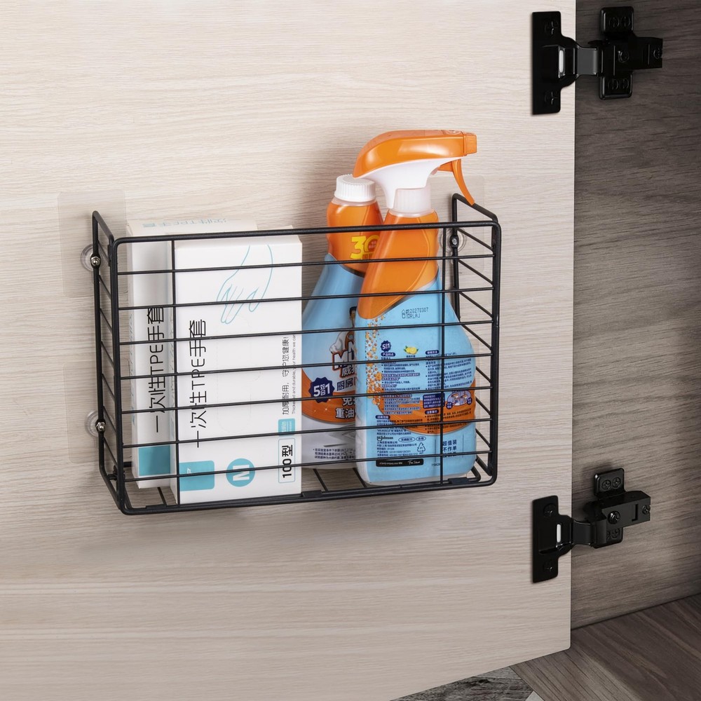 Kitchen Wrap Organizer Rack Wall Mounted Hanging Storage Basket for Cabinet