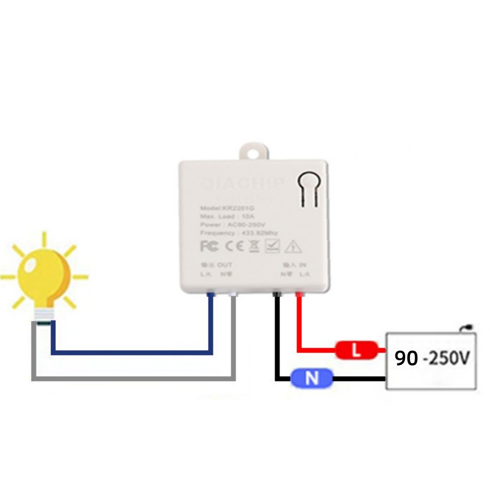 1set Wireless Switch 433mhz Receiver Module No Wiring Easy&Flexible Installation