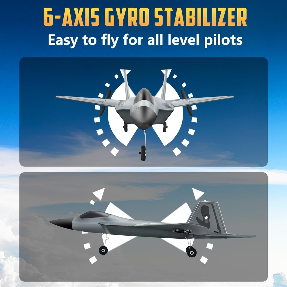 Engaging F-22 RC Airplane - Easy to Fly, Self-Stabilized, Includes Essentials