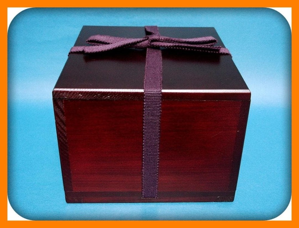 Jubako Bento Box Japanese 786 "Wooden empty box (rectangular with string)" Purpl