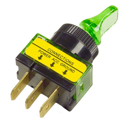 Toggle Switch Green 20 Amp