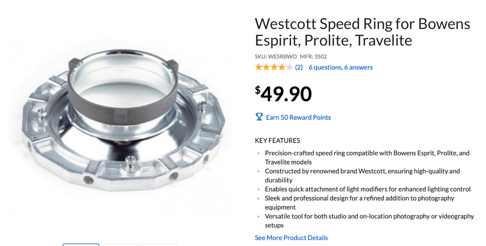 Westcott Speed Ring for Bowens Espirit