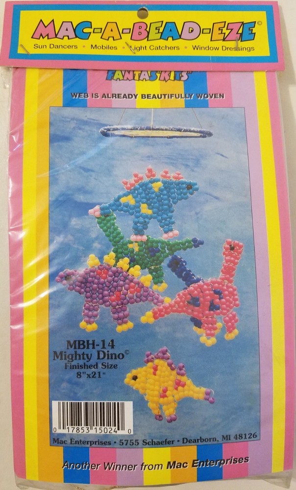 Beaded Mighty Dinosaur Mobile MAC-A-BEAD-EZE Beading Craft Kit Mac Enterprises