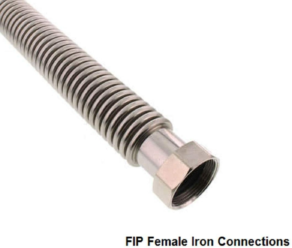 1Pc Corrugated Stainless Water Heater Supply Connector Hose Lines 3/4"FIP X 15"