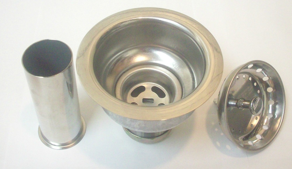 Heavy Duty Deep Cup Style Kitchen Sink Strainer with Basket and Tailpiece
