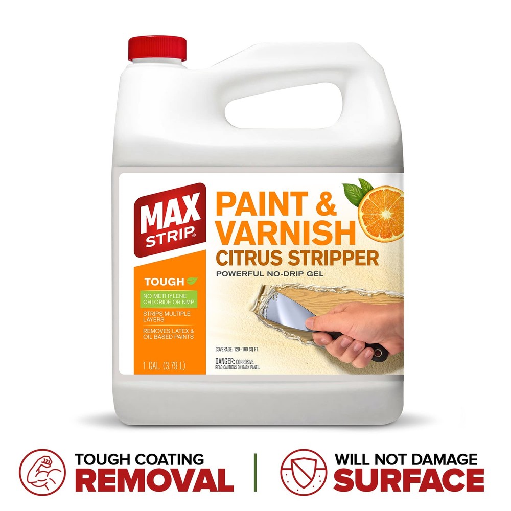 Max Strip Paint & Varnish Citrus Stripper - 1 GAL - Strips Multiple Layers