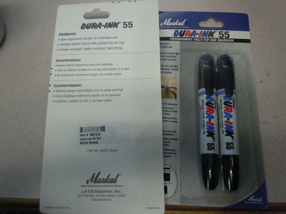 4 Markal Dura-Ink 55 Medium chisel Tip Permanent Marker