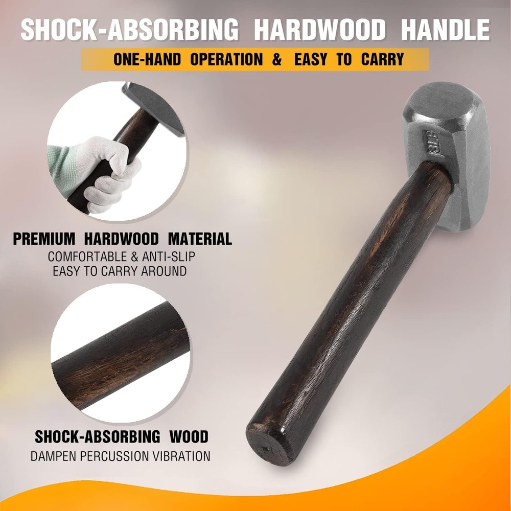 3lb Blacksmith Hammer Bladesmith Forge Engineer Drilling Stubby Hammer