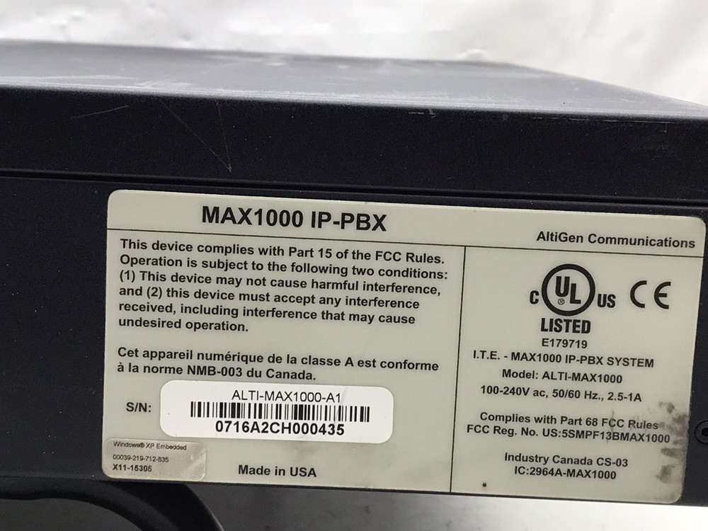 AltiGen Communications max1000 ip-pbx phone system