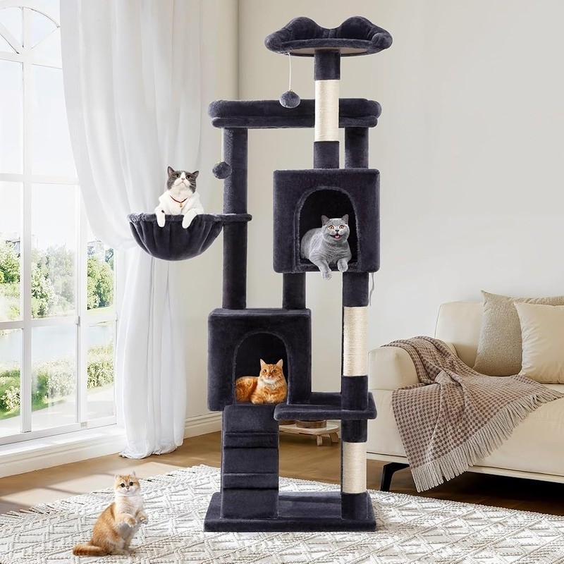 Multifunctional Cat Tree Activity Center W/ Cozy Condos & Scratching Posts New