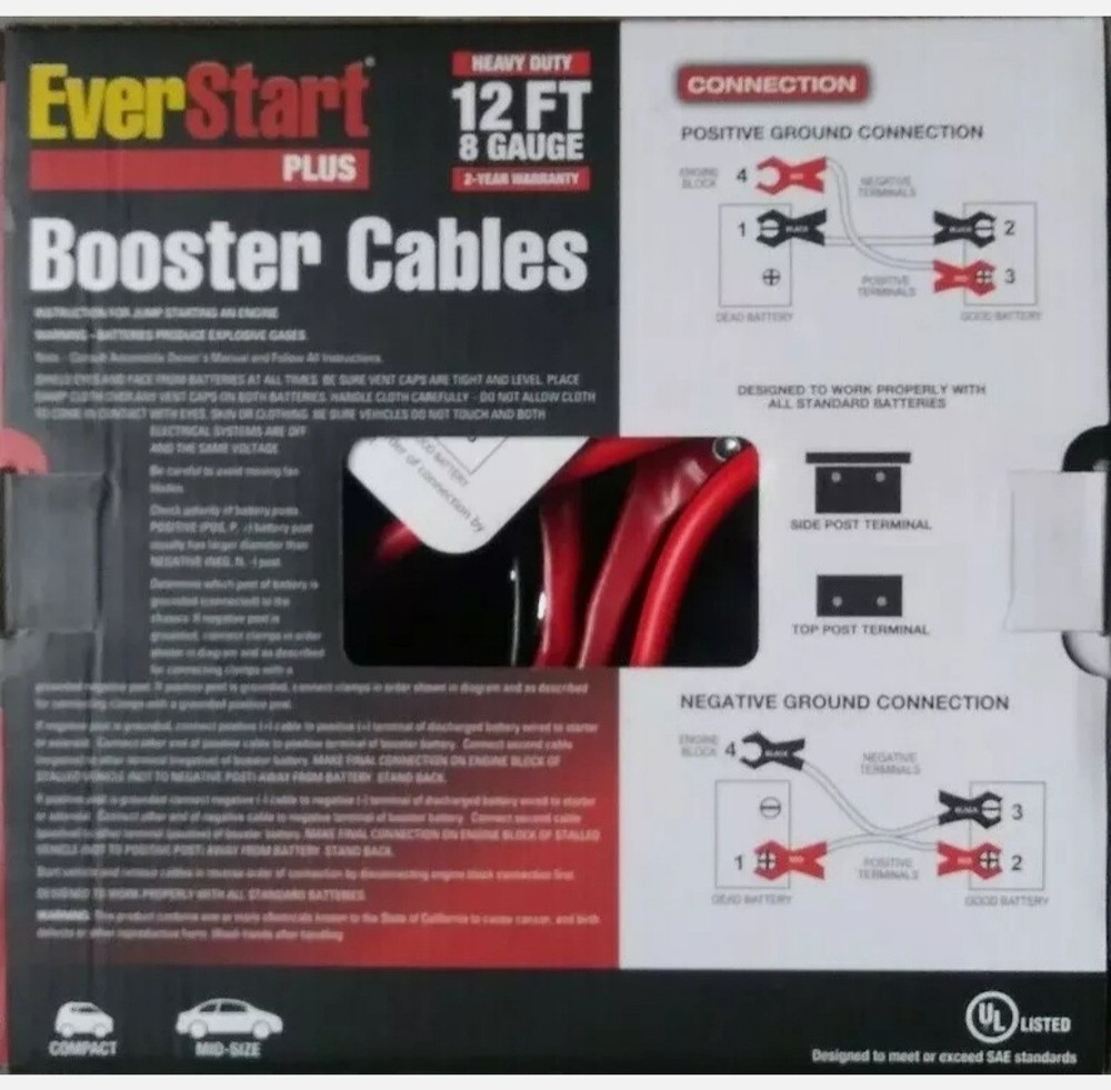 EverStart plus Booster Cables 12FT (8 Gauge)