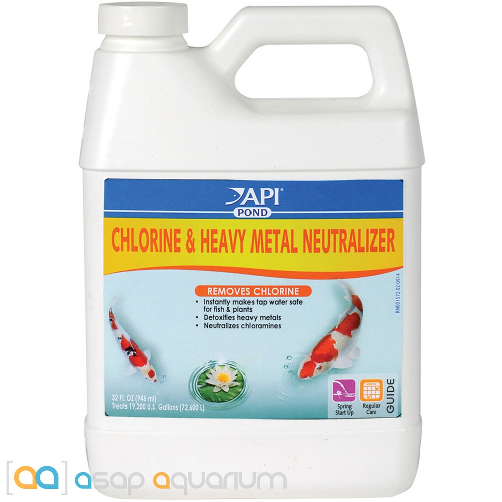 API Pond Chlorine & Heavy Metal Neutralizer 32oz Makes Tap Water Safe for Fish