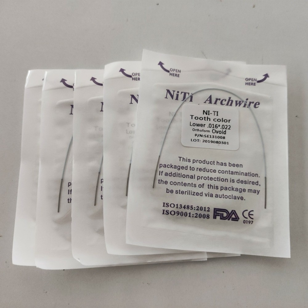 5 Packs Dental White Color Super Elastic Niti Arch Wire Rectangular Wire Oval