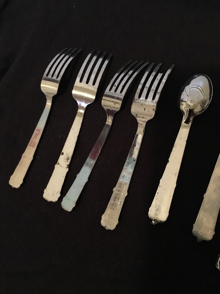 Vintage Plastic Toy Silverware Set