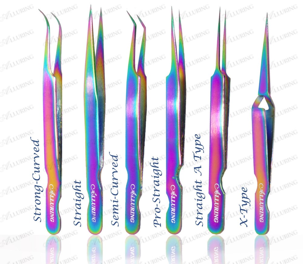 Eyelash Extensions Rainbow Multi-Color Tweezers